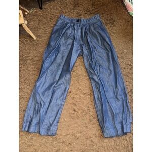 COS Jeans Womens 8 Blue Denim Relaxed Pleated Barrel  Trousers